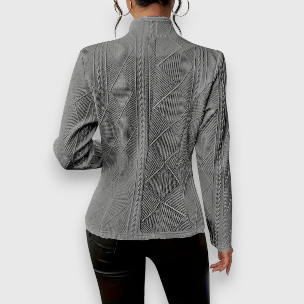Briseis | Women's Mock Neck Cable Knit Sweater Top