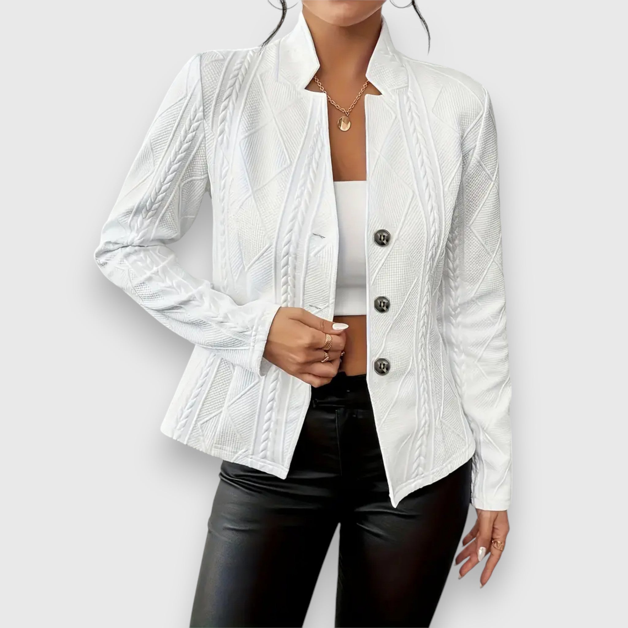 Briseis | Women's Mock Neck Cable Knit Sweater Top