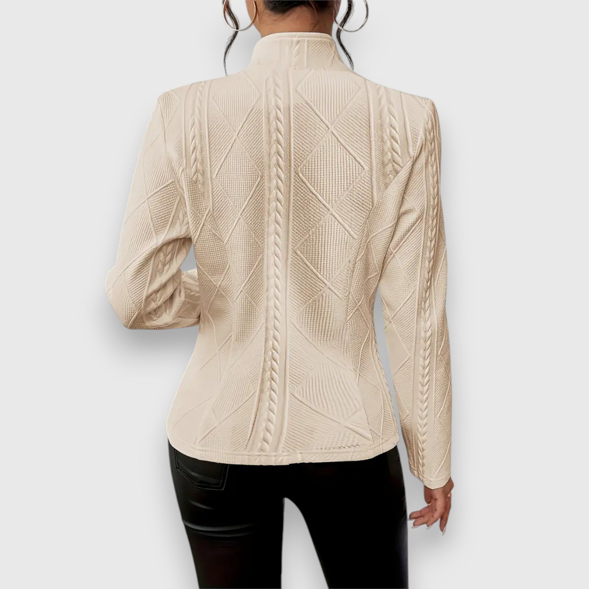Briseis | Women's Mock Neck Cable Knit Sweater Top