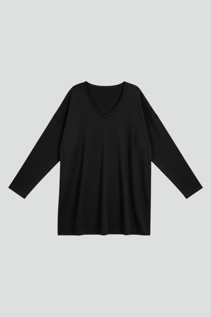 Brixton | Women's V Neck Relaxed Fit Long Sleeve Top