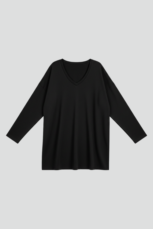 Brixton | Women's V Neck Relaxed Fit Long Sleeve Top