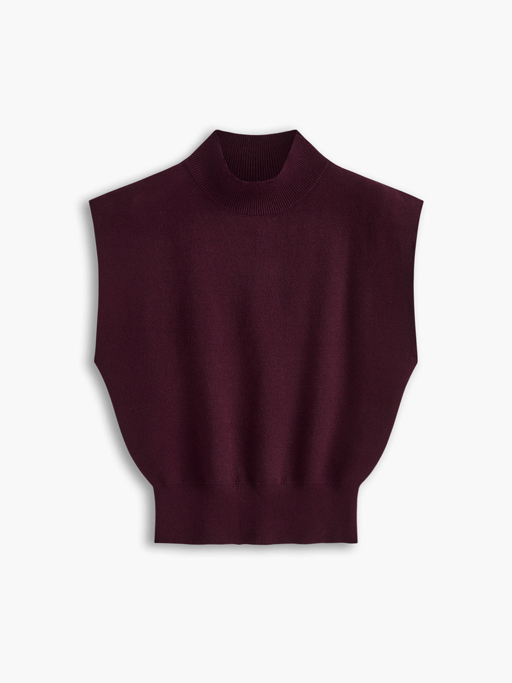 Noira | Women's Mock Neck Sleeveless Top Padded Shoulder Vest