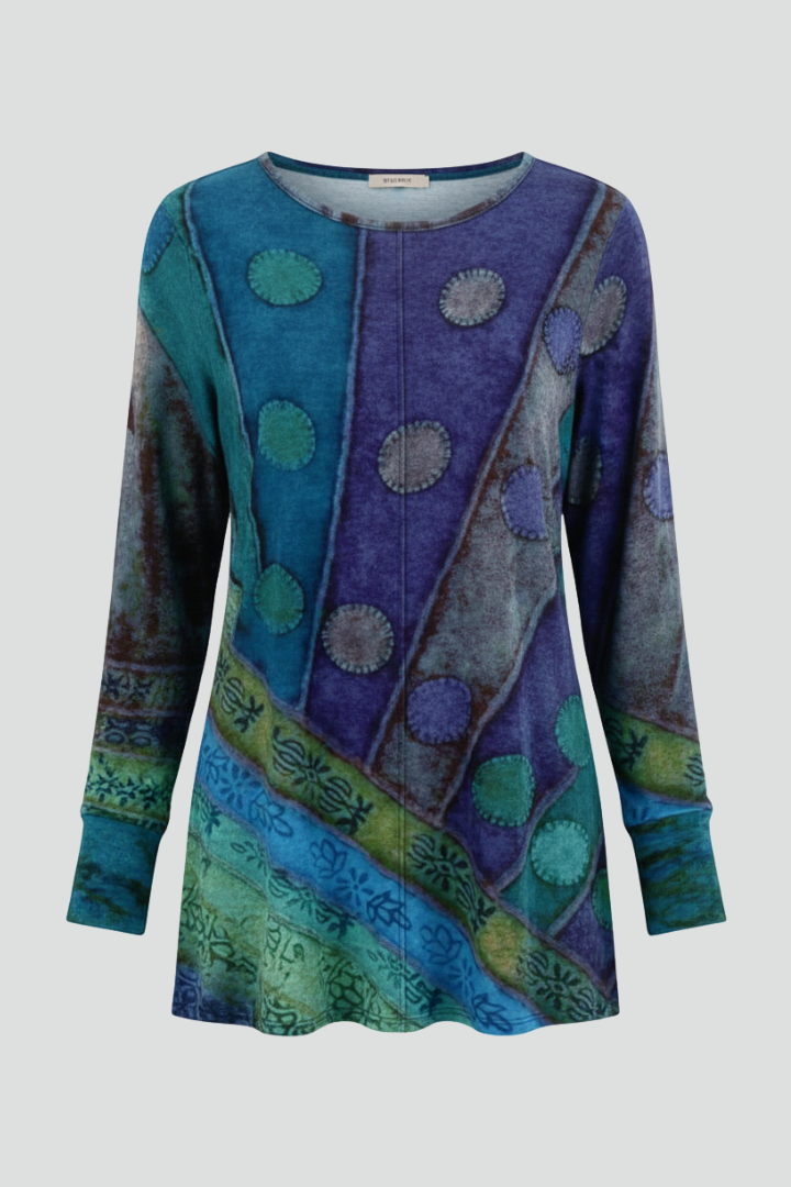Lorelei | Women's Patchwork Long Sleeve Tunic