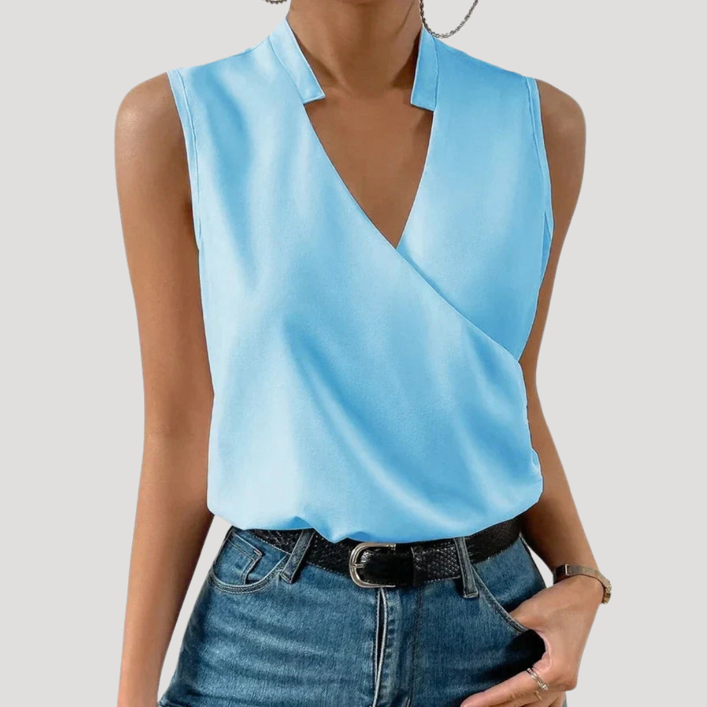 Zinnia | Women's Wrap Front Sleeveless Blouse