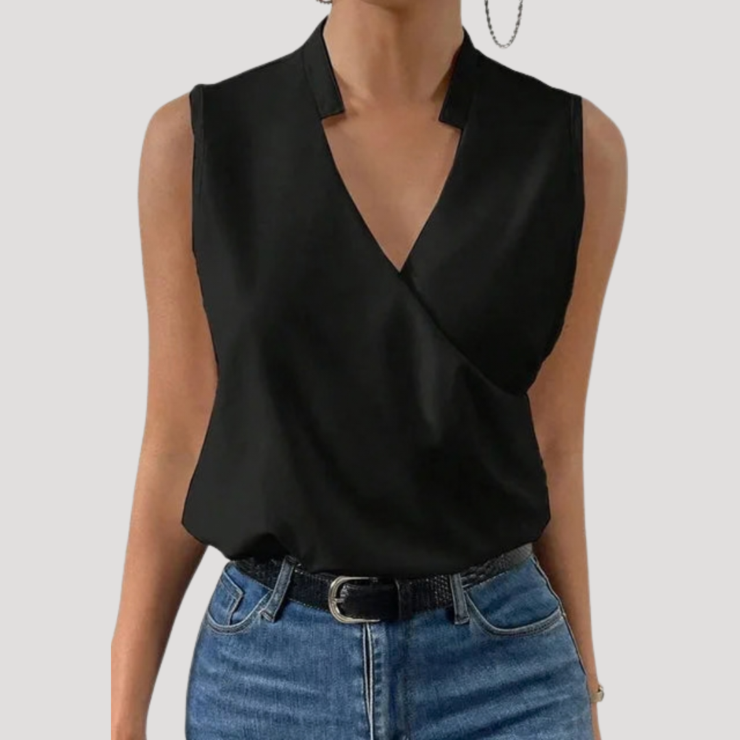 Zinnia | Women's Wrap Front Sleeveless Blouse
