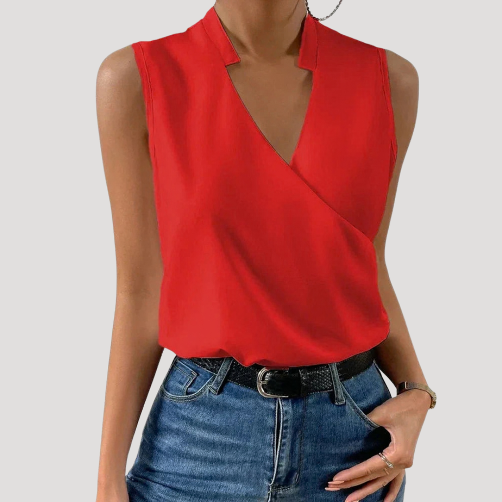 Zinnia | Women's Wrap Front Sleeveless Blouse