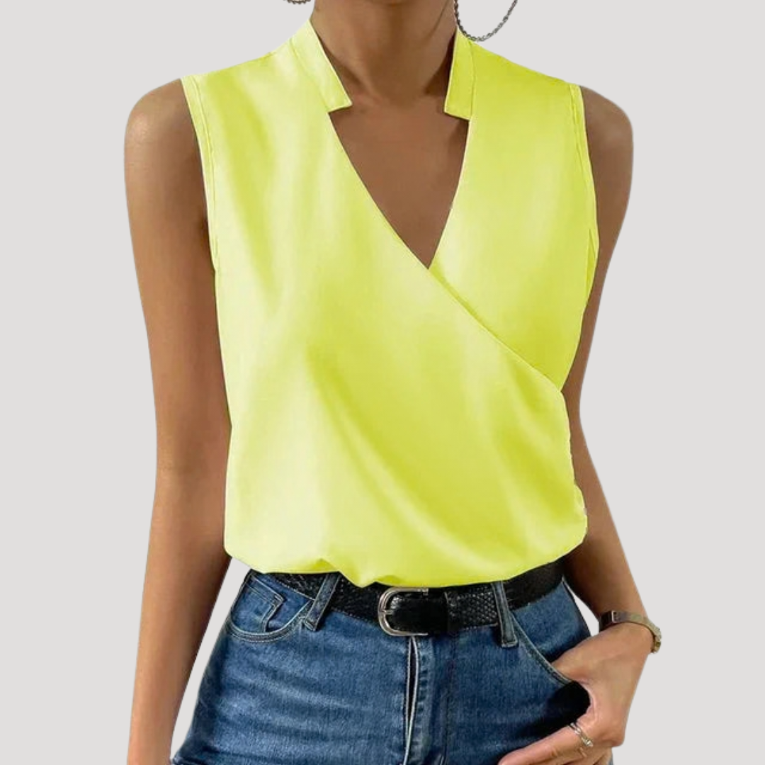 Zinnia | Women's Wrap Front Sleeveless Blouse