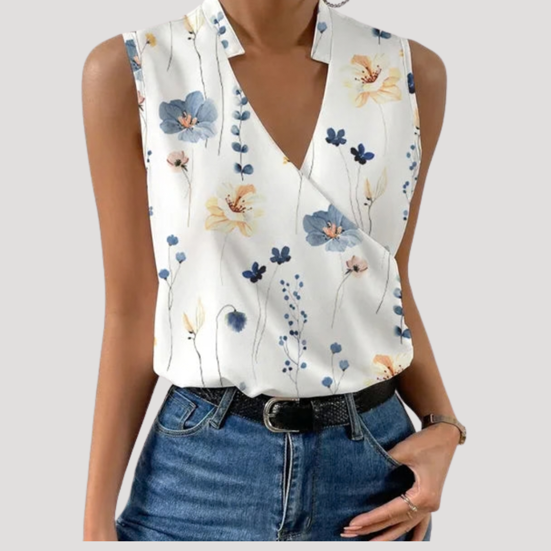 Zinnia | Women's Wrap Front Sleeveless Blouse