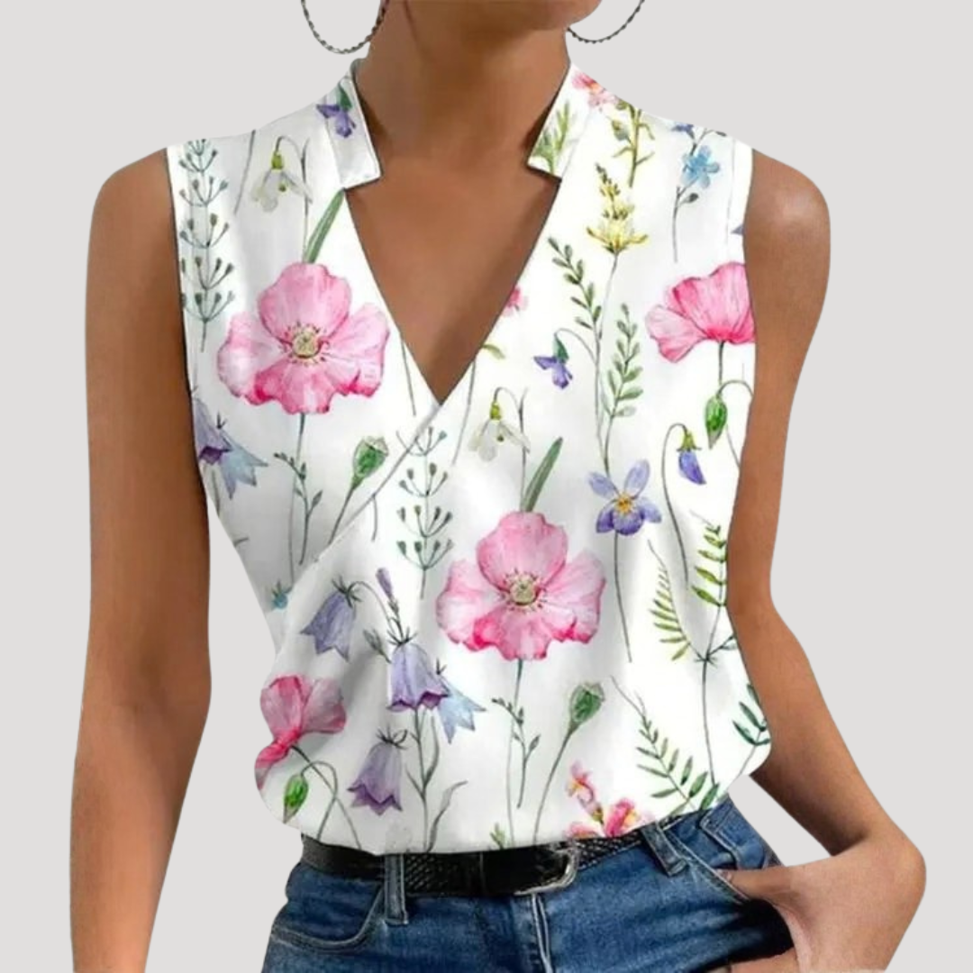 Zinnia | Women's Wrap Front Sleeveless Blouse